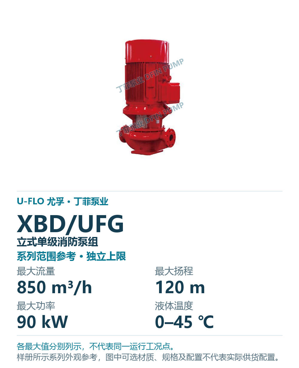 U-FLO XBD/UFG 立式单级消防泵组,样本系列外观参考