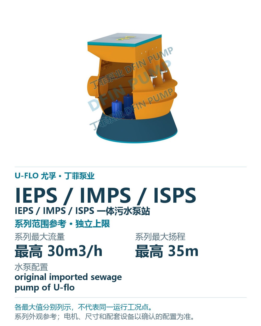U-FLO IEPS / IMPS / ISPS IEPS / IMPS / ISPS 一体污水泵站,样本系列外观参考